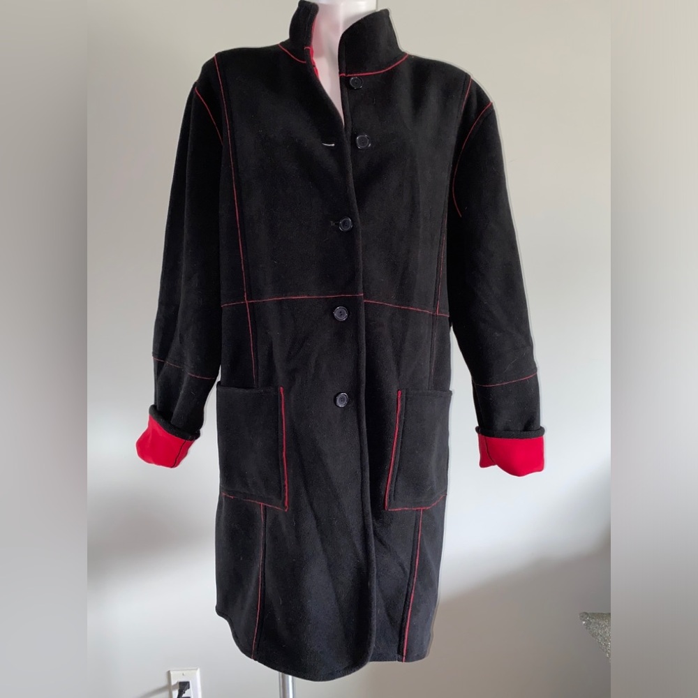 Susan Graver reversible coat jacket in fleece (size tag missing)